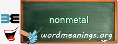 WordMeaning blackboard for nonmetal